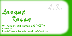 lorant kossa business card